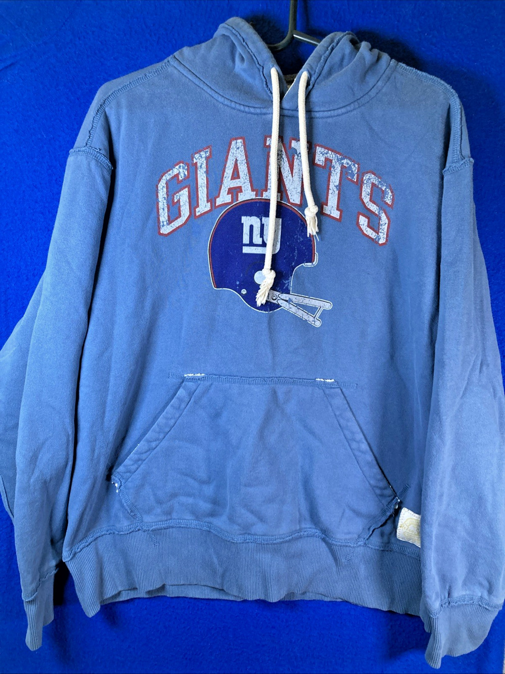 New York Giants Retro Sport Blue Hoodie Sweatshirt Men’s Large NFL